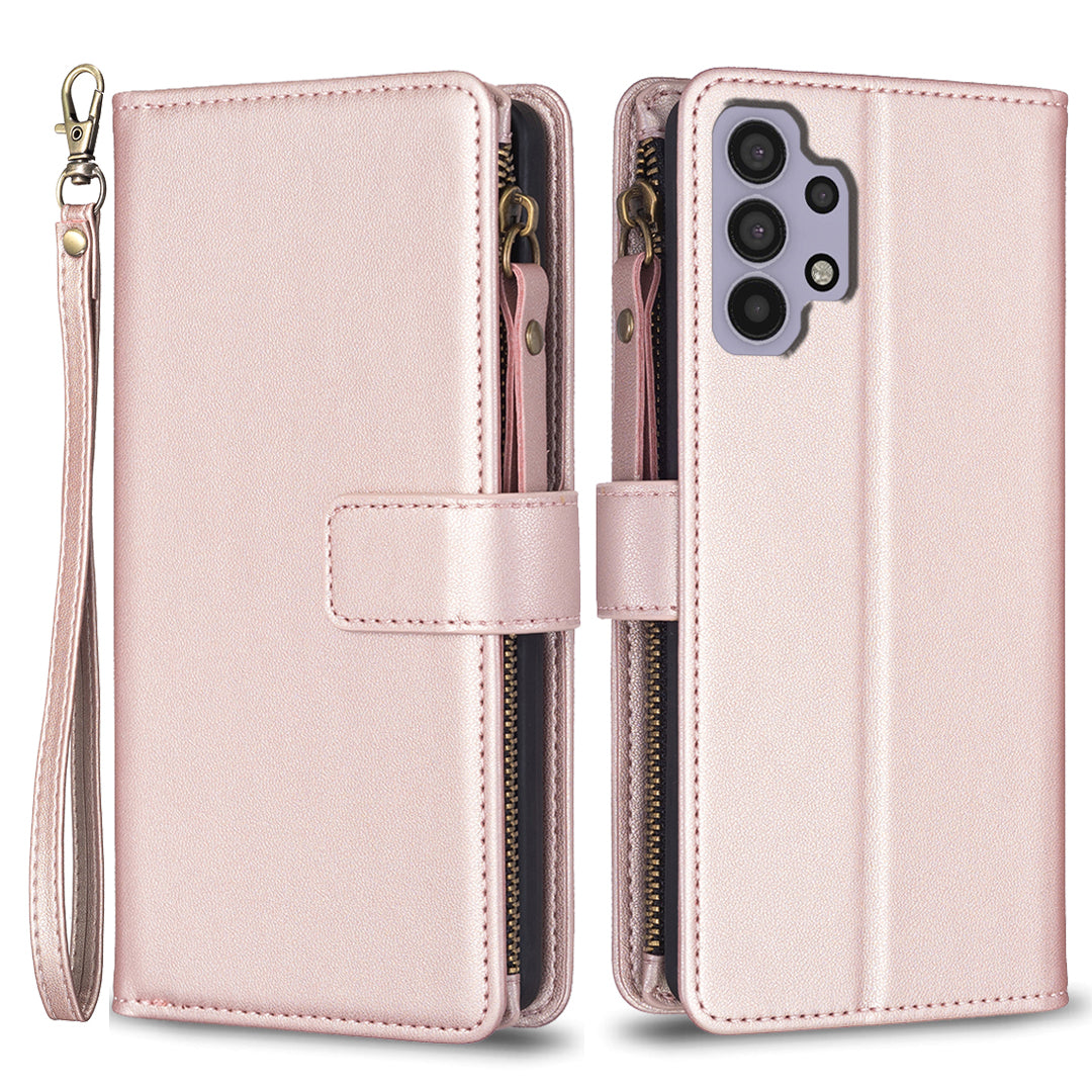 BF Style-19 for Samsung Galaxy A32 5G / M32 5G Zipper Pocket Phone Cover PU Leather Stand Phone Wallet Case BF Style-19 for Samsung Galaxy A32 5G / M32 5G Zipper Pocket Phone Cover PU Leather Stand Phone Wallet Case
